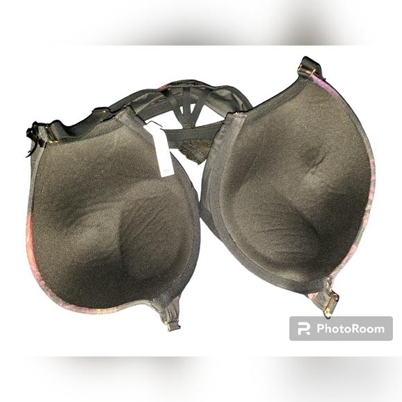 Cacique Lane Bryant Floral Boost Plunge Front Close Racerback Bra Size 44D - Picture 3 of 5